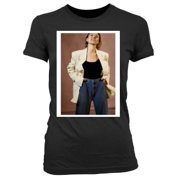 Scarlett Johansson Women's Junior Cut Crewneck T-Shirt