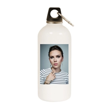 Scarlett Johansson White Water Bottle With Carabiner