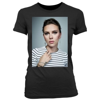 Scarlett Johansson Women's Junior Cut Crewneck T-Shirt