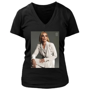 Sharon Stone Women's Deep V-Neck TShirt