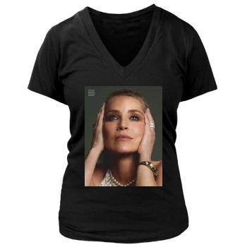 Sharon Stone Women's Deep V-Neck TShirt