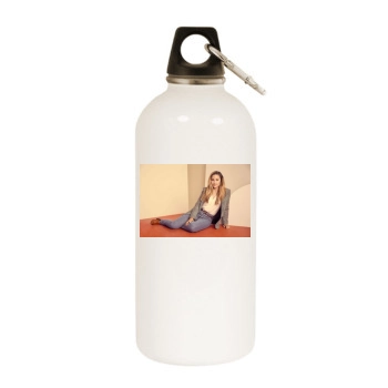 Amanda Bynes White Water Bottle With Carabiner