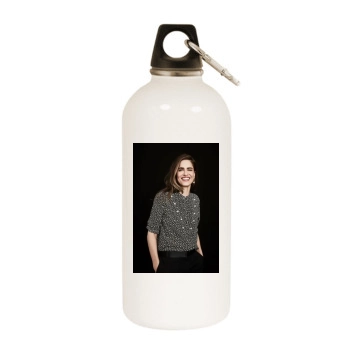 Amanda Peet White Water Bottle With Carabiner