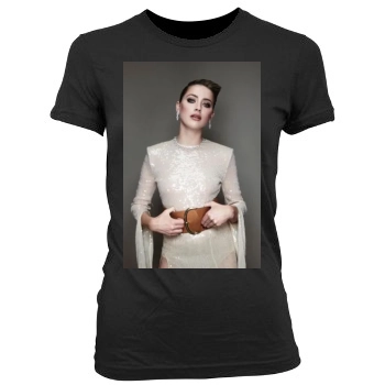 Amber Heard Women's Junior Cut Crewneck T-Shirt