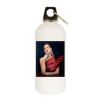 Amber Heard White Water Bottle With Carabiner