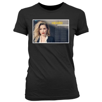 Amber Heard Women's Junior Cut Crewneck T-Shirt