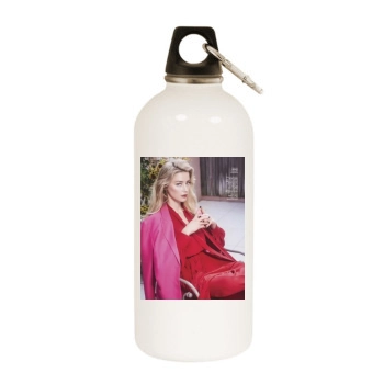 Amber Heard White Water Bottle With Carabiner