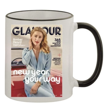 Amber Heard 11oz Colored Rim & Handle Mug