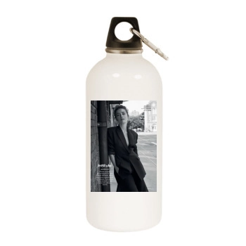 Amber Heard White Water Bottle With Carabiner