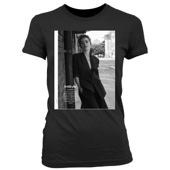 Amber Heard Women's Junior Cut Crewneck T-Shirt