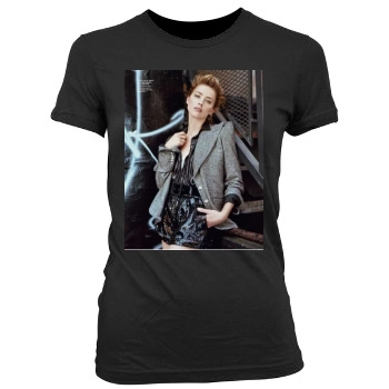 Amber Heard Women's Junior Cut Crewneck T-Shirt