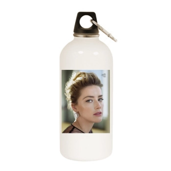 Amber Heard White Water Bottle With Carabiner