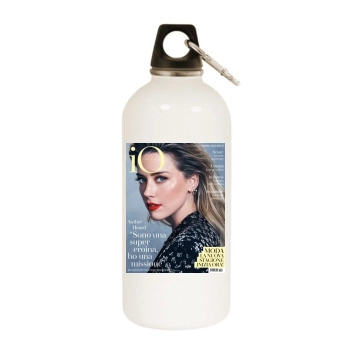 Amber Heard White Water Bottle With Carabiner