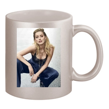 Amber Heard 11oz Metallic Silver Mug