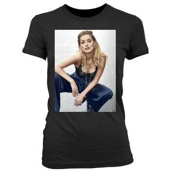 Amber Heard Women's Junior Cut Crewneck T-Shirt