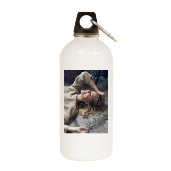 Amber Heard White Water Bottle With Carabiner