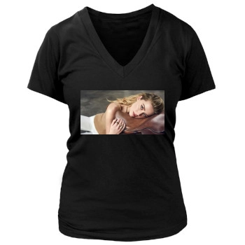 Amber Heard Women's Deep V-Neck TShirt