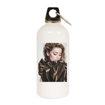 Amber Heard White Water Bottle With Carabiner