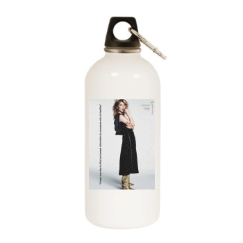 Amber Heard White Water Bottle With Carabiner