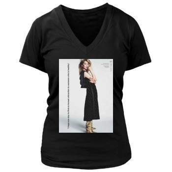 Amber Heard Women's Deep V-Neck TShirt