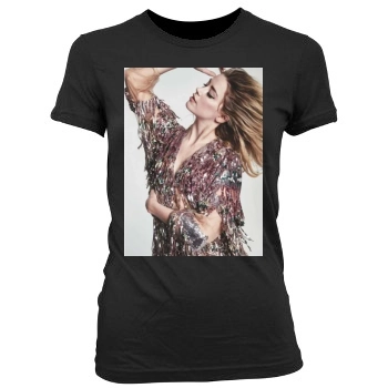 Amber Heard Women's Junior Cut Crewneck T-Shirt