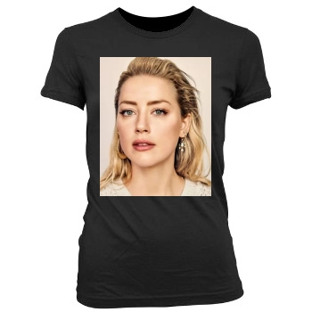 Amber Heard Women's Junior Cut Crewneck T-Shirt