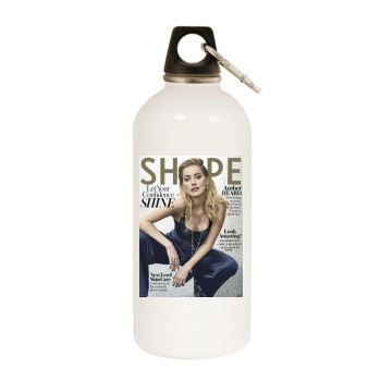 Amber Heard White Water Bottle With Carabiner