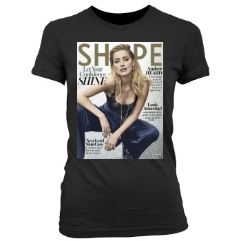 Amber Heard Women's Junior Cut Crewneck T-Shirt