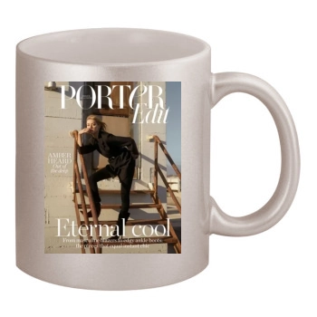 Amber Heard 11oz Metallic Silver Mug