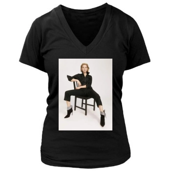 Amber Heard Women's Deep V-Neck TShirt