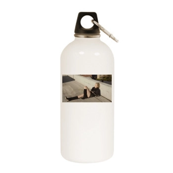 Amber Heard White Water Bottle With Carabiner