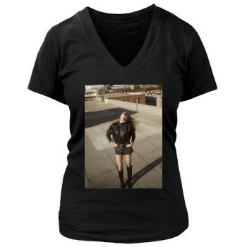 Amber Heard Women's Deep V-Neck TShirt