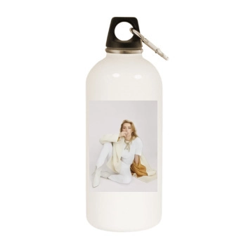 Amber Heard White Water Bottle With Carabiner