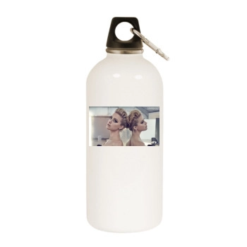 Amber Heard White Water Bottle With Carabiner