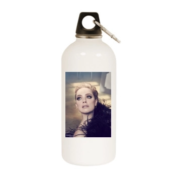 Amber Heard White Water Bottle With Carabiner