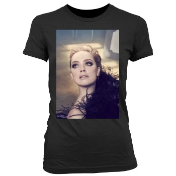 Amber Heard Women's Junior Cut Crewneck T-Shirt