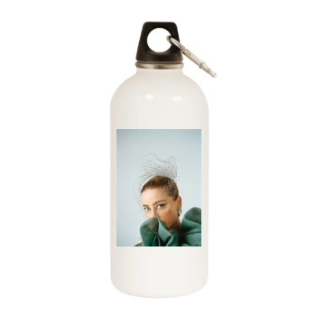 Amber Heard White Water Bottle With Carabiner