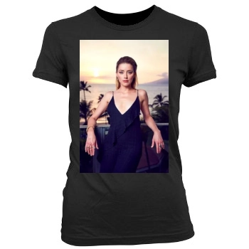 Amber Heard Women's Junior Cut Crewneck T-Shirt