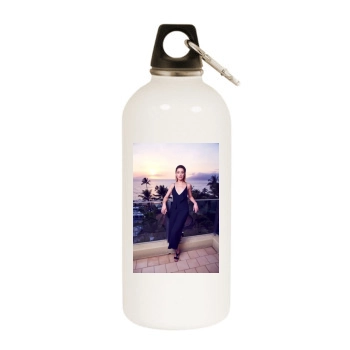 Amber Heard White Water Bottle With Carabiner