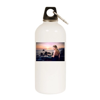 Amber Heard White Water Bottle With Carabiner