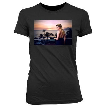 Amber Heard Women's Junior Cut Crewneck T-Shirt