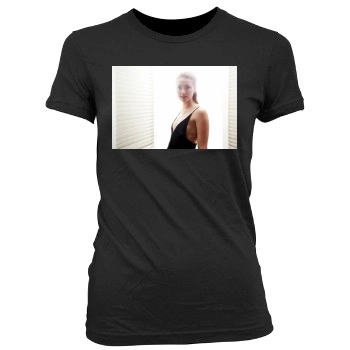 Amber Heard Women's Junior Cut Crewneck T-Shirt