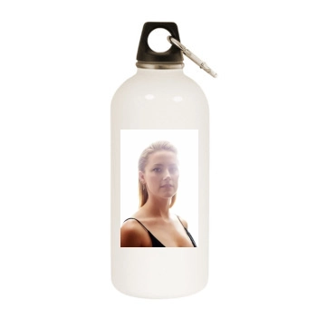 Amber Heard White Water Bottle With Carabiner