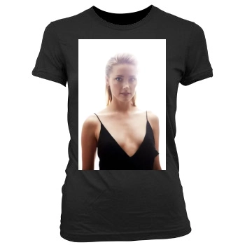 Amber Heard Women's Junior Cut Crewneck T-Shirt