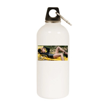 Amber Heard White Water Bottle With Carabiner