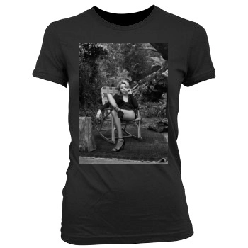 Amber Heard Women's Junior Cut Crewneck T-Shirt