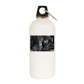 Amber Heard White Water Bottle With Carabiner