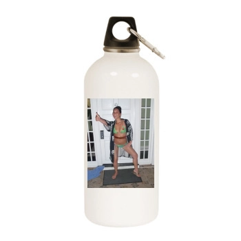 Olivia Munn White Water Bottle With Carabiner