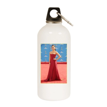 Olivia Munn White Water Bottle With Carabiner