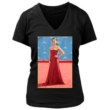 Olivia Munn Women's Deep V-Neck TShirt